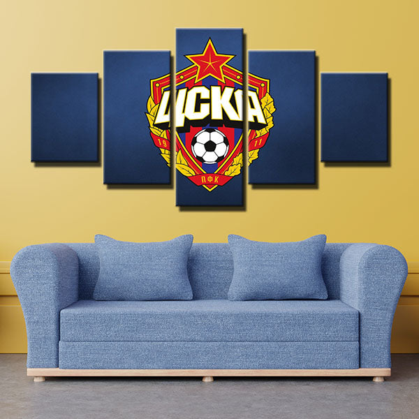 Pfc Cska Moscow Blue Emblem Canvas Wall Art