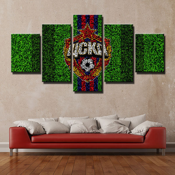 Pfc Cska Moscow Green Emblem Canvas Wall Art