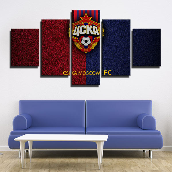 Pfc Cska Moscow Leather Emblem Canvas Wall Art