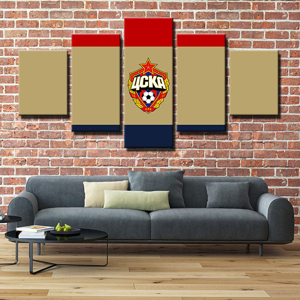 Pfc Cska Moscow Light Brown Emblem Canvas Wall Art