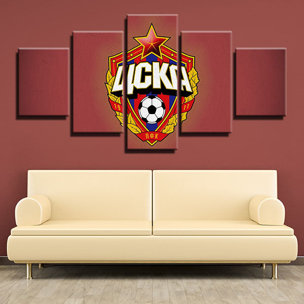 Pfc Cska Moscow Red Emblem Canvas Wall Art