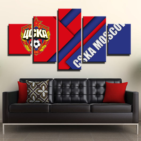 Pfc Cska Moscow Simplicity Emblem Canvas Wall Art