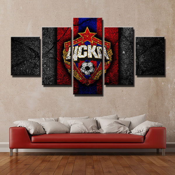 Pfc Cska Moscow Split Emblem Canvas Wall Art