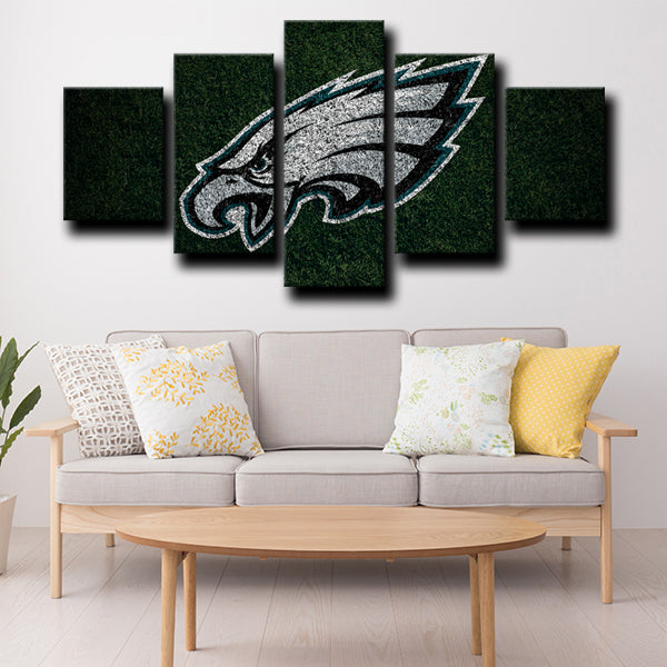 Philadelphia Eagles Logo And Rugby Field Canvas Wall Art