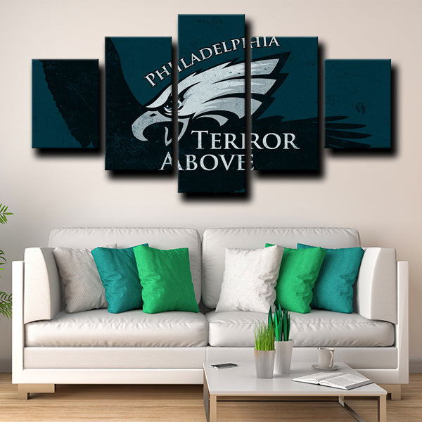 Philadelphia Eagles Logo Black Canvas Wall Art