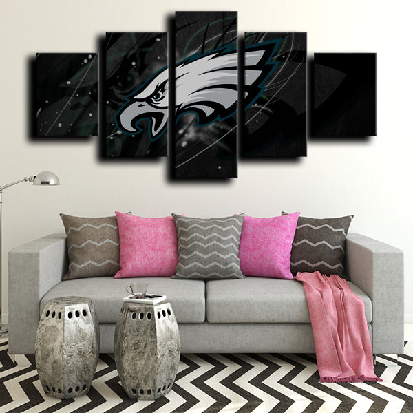 Philadelphia Eagles Logo Crest Black Canvas Wall Art