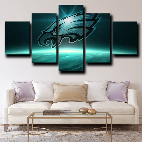 Philadelphia Eagles Logo Crest Dark Canvas Wall Art