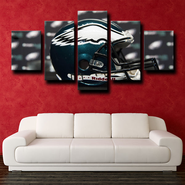 Philadelphia Eagles Logo Emblem Black Canvas Wall Art