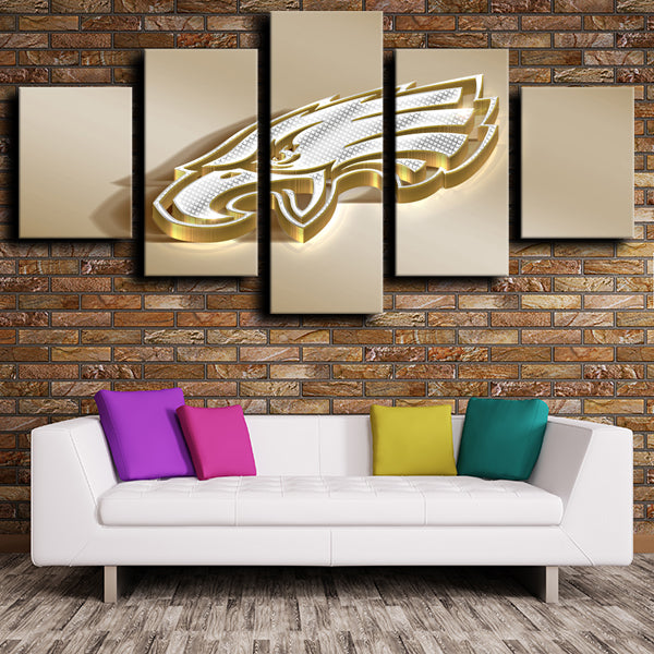 Philadelphia Eagles Logo Gold Canvas Wall Art