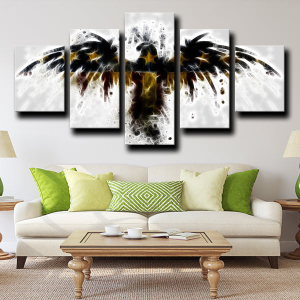 Philadelphia Eagles Logo White Canvas Wall Art