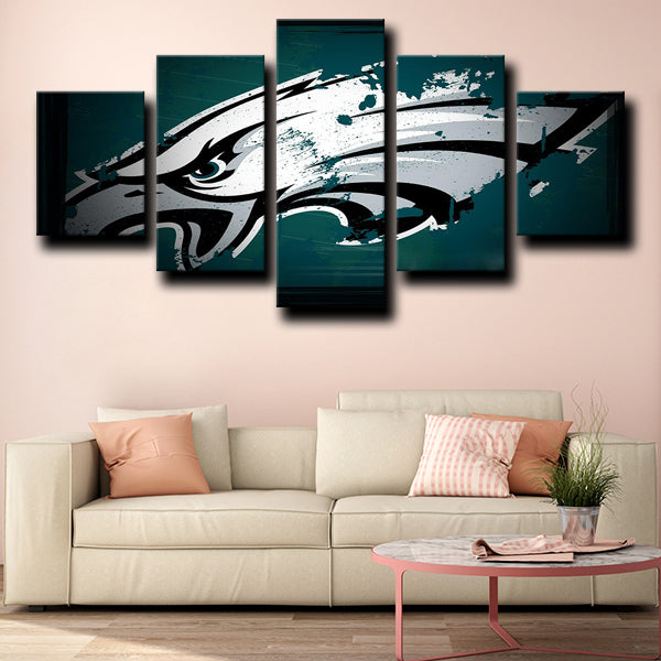 Philadelphia Eagles Logo White And Green Canvas Wall Art