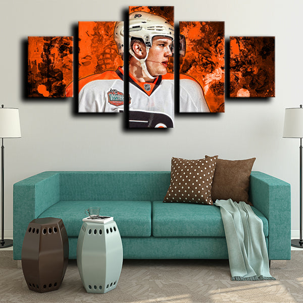 Philadelphia Flyers Left Wing Reemer Riemsdyk Canvas Wall Art