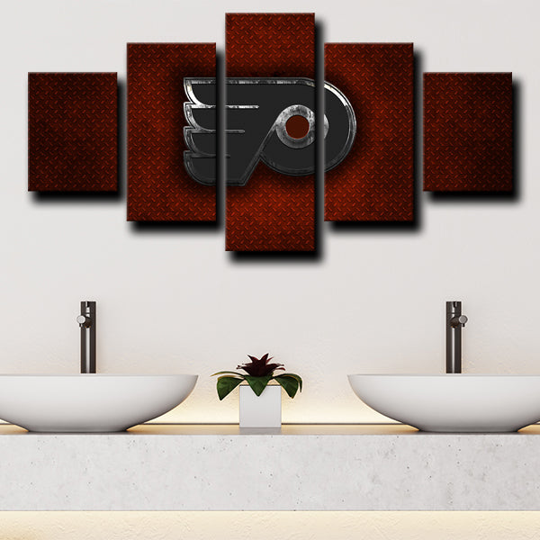 Philadelphia Flyers Logo Emblem Red Canvas Wall Art