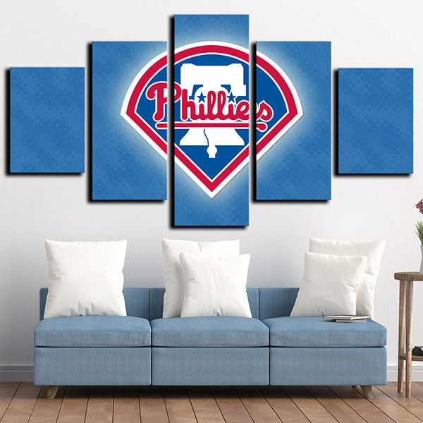 Philadelphia Phillies Blue Badge Canvas Wall Art