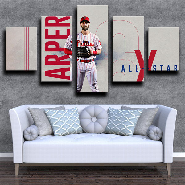 Philadelphia Phillies Bryce Harper Right Fielder Mondo Canvas Wall Art