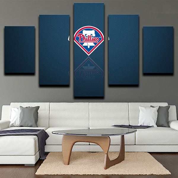 Philadelphia Phillies Dark Simple Logo Canvas Wall Art