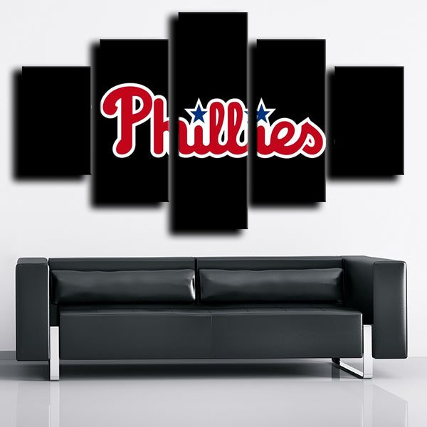 Philadelphia Phillies Red And Black Canvas Wall Art