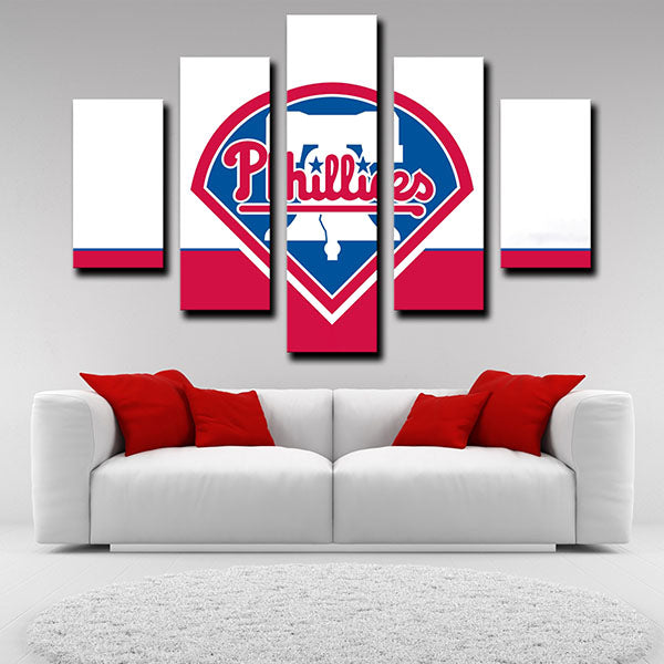 Philadelphia Phillies Red And Blue Emblem Canvas Wall Art