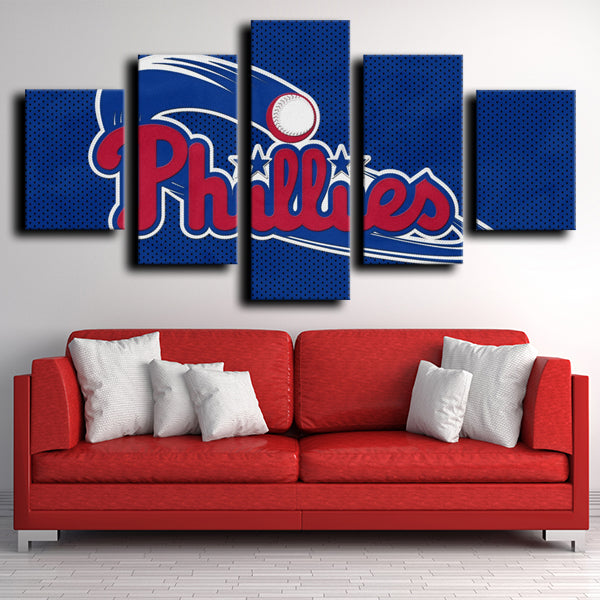 Philadelphia Phillies Red And Blue Logo Canvas Wall Art