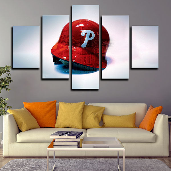 Philadelphia Phillies Red Hat Emblem Canvas Wall Art