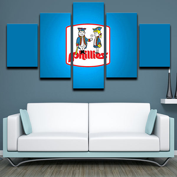 Philadelphia Phillies Sky Blue Symbol Canvas Wall Art