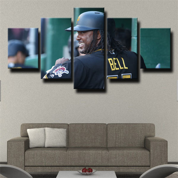 Pittsburgh Pirates First Baseman No.55 Jb Josh Bell Canvas Wall Art