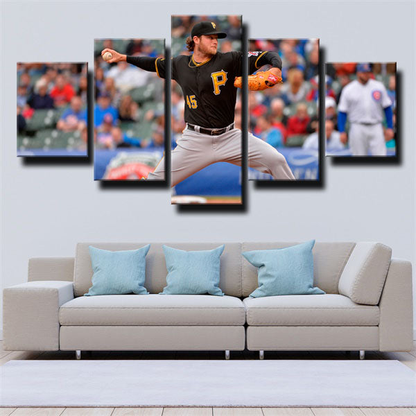 Pittsburgh Pirates Pitcher No.45 Cole Train Gerrit Cole Canvas Wall Art