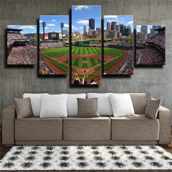 Pittsburgh Pirates Stadium Full Live Emblem Canvas Wall Art