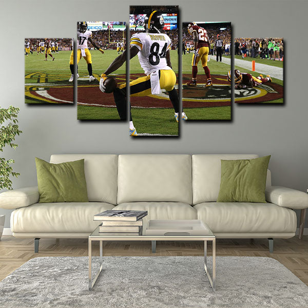 Pittsburgh Steelers Wide Receiver Ronald Ocean Antonio Brown Canvas Wall Art