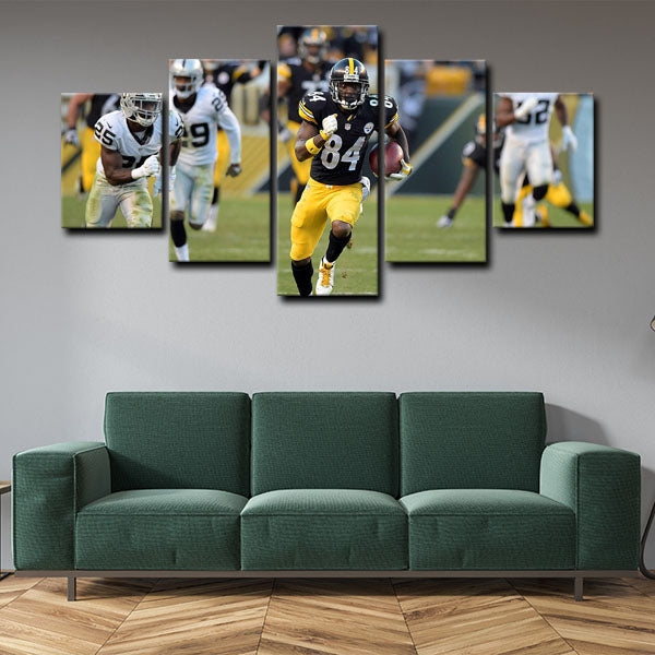 Pittsburgh Steelers Wide Receiver Ronald Ocean Antonio Brown Canvas Wall Art