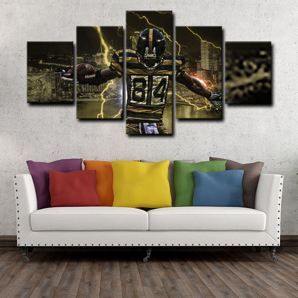 Pittsburgh Steelers Wide Receiver Ronald Ocean Antonio Brown Canvas Wall Art