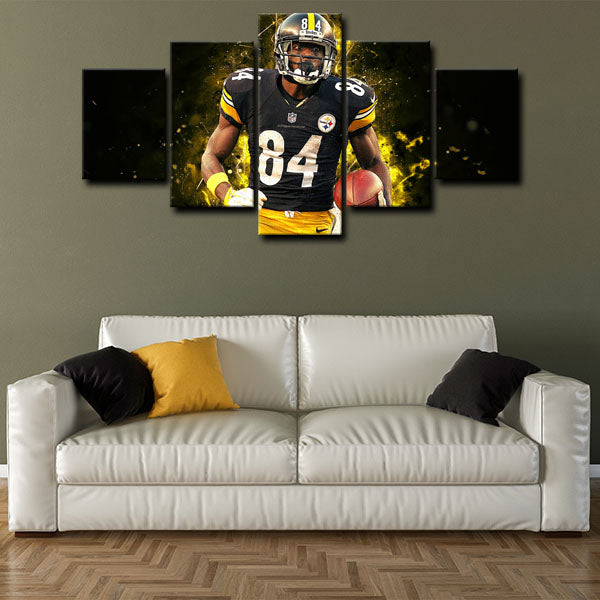 Pittsburgh Steelers Wide Receiver Ronald Ocean Antonio Brown Canvas Wall Art