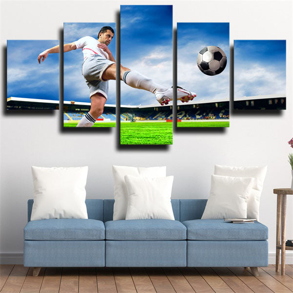 Playing Football Canvas Wall Art
