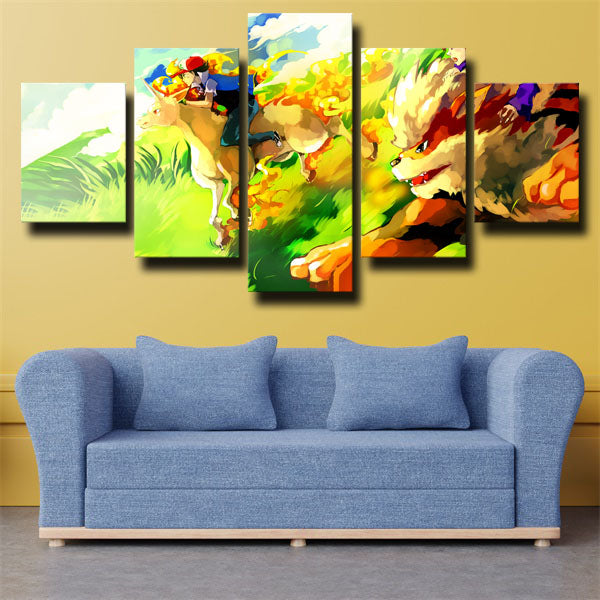 Pokemon Ash Ketchum And Other Characters Canvas Wall Art