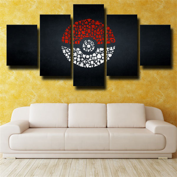 Pokemon Black Ball Emblem Canvas Wall Art Pokemon Black Ball Emblem Canvas Wall Art