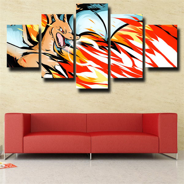 Pokemon Fire Charizard Canvas Wall Art Pokemon Fire Charizard Canvas Wall Art