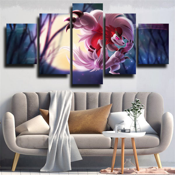 Pokemon Lycanroc Night Canvas Wall Art