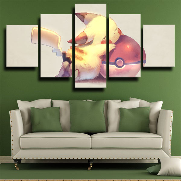 Pokemon Pikachu With Ball Canvas Wall Art