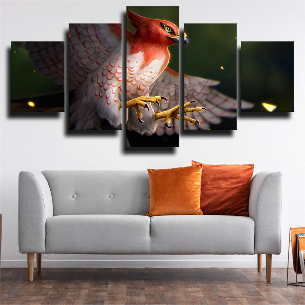 Pokemon Talonflame Green Canvas Wall Art