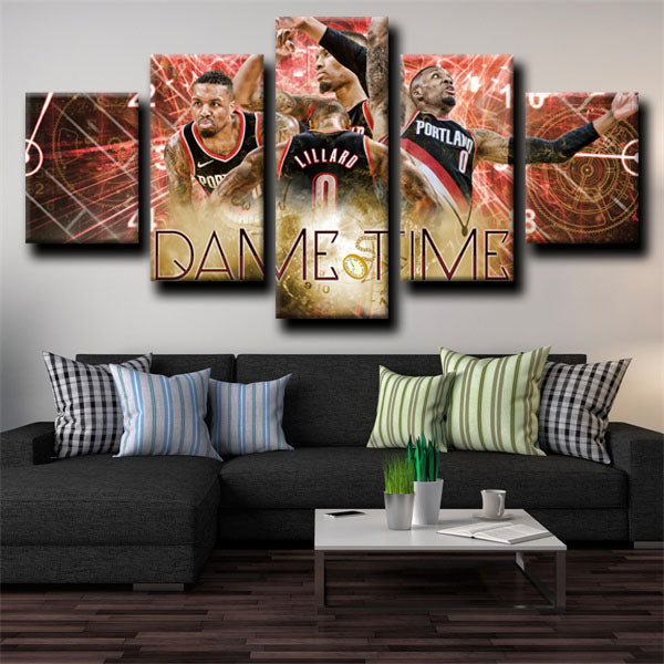 Portland Trail Blazers Full Back Logo Lillard Damian Lillard Canvas Wall Art