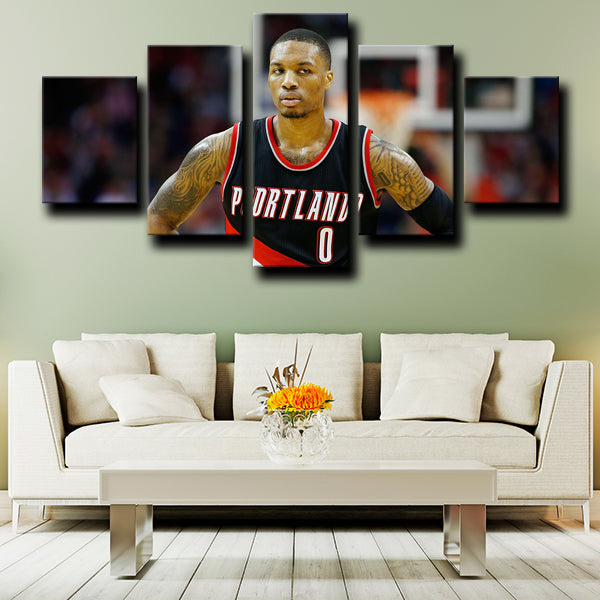 Portland Trail Blazers Full Guard Rip City Damian Lillard Canvas Wall Art