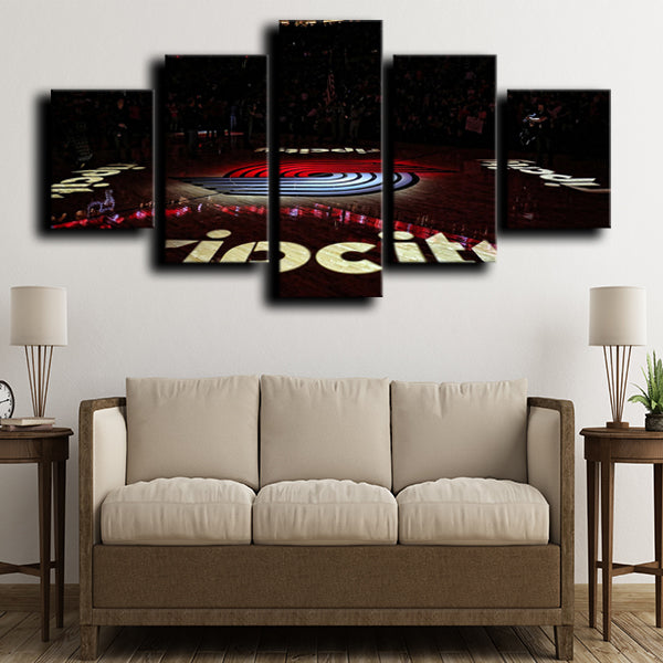 Portland Trail Blazers Moda Center Arena Black Canvas Wall Art