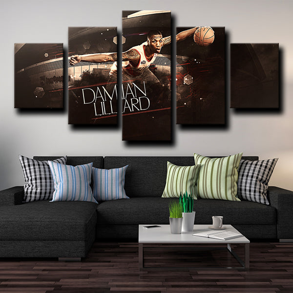 Portland Trail Blazers Rear Guard Damian Lillard Canvas Wall Art