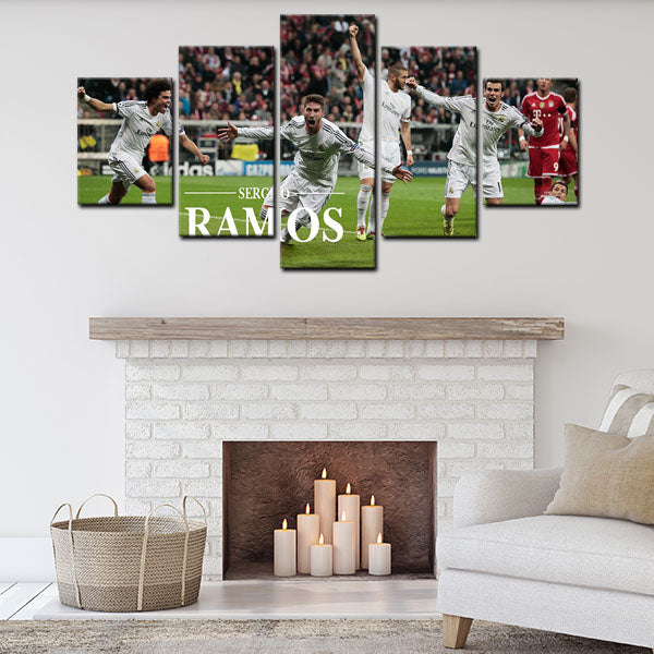 Real Madrid Back Cuqui Sergio Ramos Canvas Wall Art