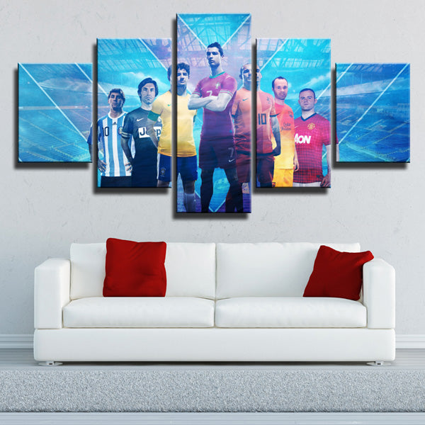 Real Madrid C.F.Cristiano Ronaldo Vs Messi Vs Neymar Canvas Wall Art
