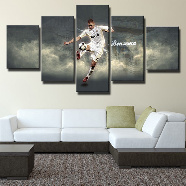 Real Madrid C.F.Striker Coco Karim Benzema Canvas Wall Art