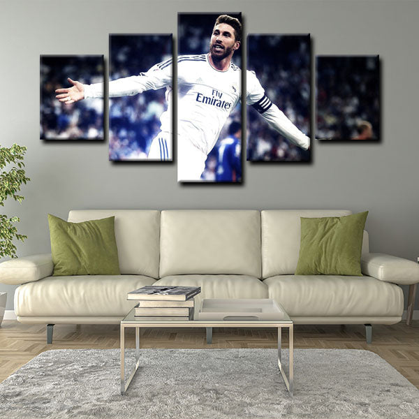 Cf Centre Back Carapony Sergio Ramos Portrait Canvas Wall Art