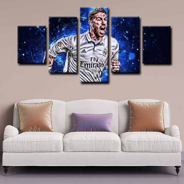 Real Madrid Cf Centre Back Culote Sergio Ramos Canvas Wall Art