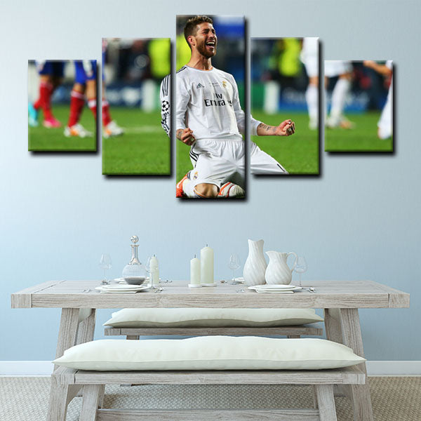 Real Madrid Cf Centre Back El Comanche Sergio Ramos Canvas Wall Art