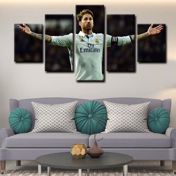 Real Madrid Cf Centre Back El Comanche Sergio Ramos Open Arms Canvas Wall Art Real Madrid Cf Centre Back El Comanche Sergio Ramos Open Arms Canvas Wall Art